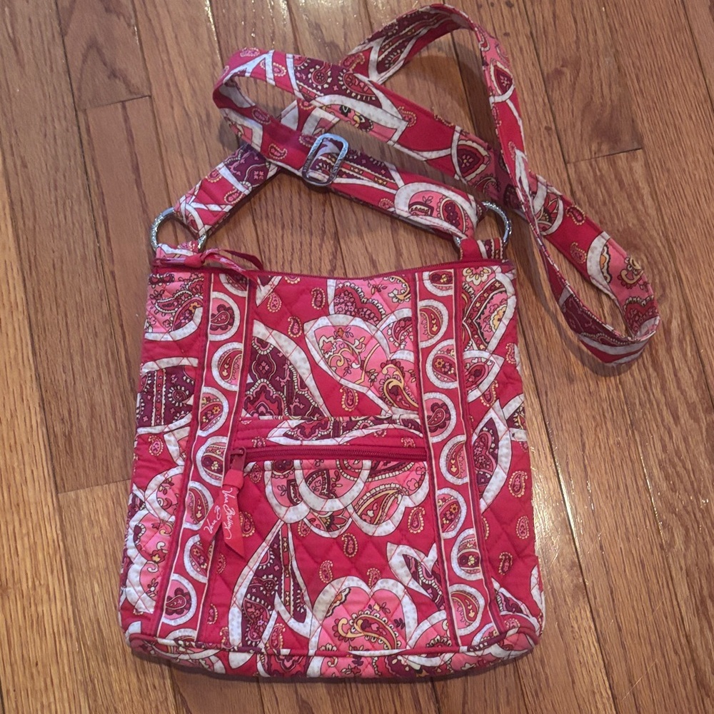 Vera Bradley Pink and White Swirl Crossbody Bag